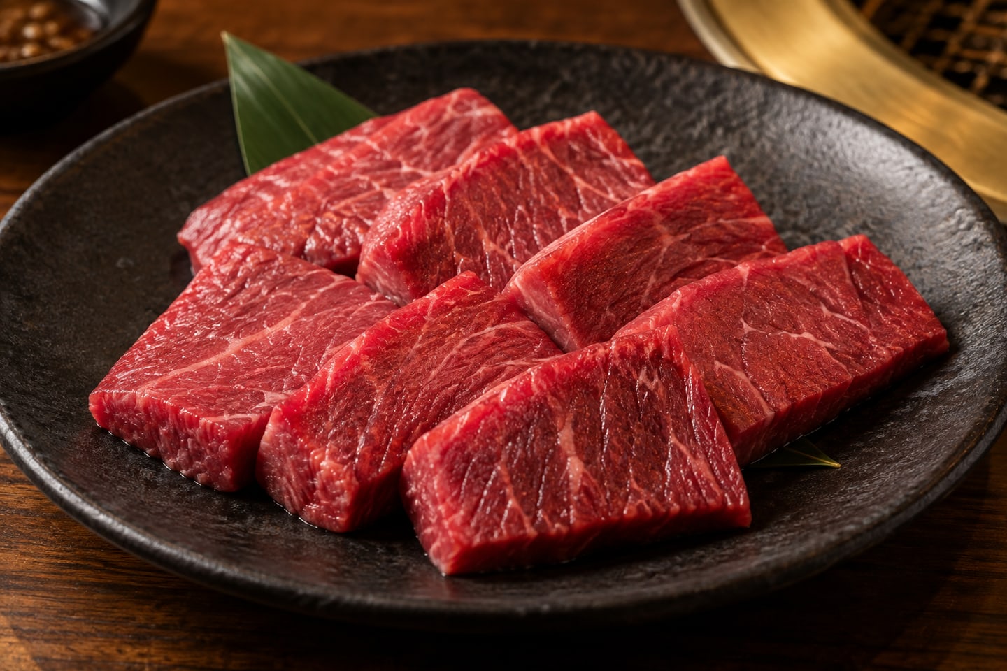 焼肉用のお肉を盛った皿のイメージ写真